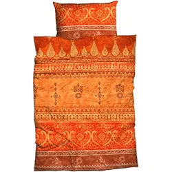 Casatex Bettwäsche Indi 155 x 220 cm Satin Terra
