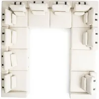 Großes U-Form Polstersofa Wohnzimmermöbel Designer Couch Wohnlandschaft - Weiß