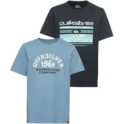 T-Shirt QUIKSILVER Gr. 16 (170/176), blau (hellblau und navy blazer) Kinder Shirts