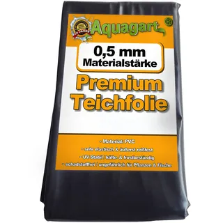 Aquagart Teichfolie PVC 10m x 8m 0,5mm schwarz Folie für den Gartenteich