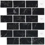 vidaXL U-Bahn-Fliese Schwarz Marmor 30 x 30 cm 50 St.