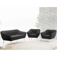 MKS MÖBEL Sofa PIRS 3 1 1, Set, Sofa, Sessel, T30-Schaum, Holzbeine, mit Relaxfunktion, Moderne Sofa Set, Skandinavische Deko grau