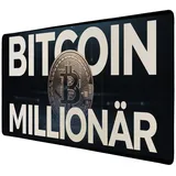 speecheese Bitcoin-Symbol Bitcoin Millionär Schreibtischunterlage 89x40cm XXL Mauspad Entdecken Sie das Bitcoin-Symbol in elegantem geheimnisvollem Design mit dunklem filmischem Text