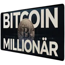 speecheese Bitcoin-Symbol Bitcoin Millionär Schreibtischunterlage 89x40cm XXL Mauspad Entdecken Sie das Bitcoin-Symbol in elegantem geheimnisvollem Design mit dunklem filmischem Text