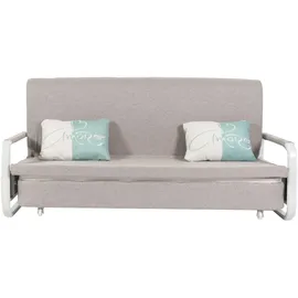 Mendler Schlafsofa HWC-M83, Schlafcouch Couch Sofa, Schlaffunktion Bettkasten Liegefläche, 190x185cm ~ Stoff/Textil hellgrau