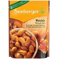Seeberger Mandeln Honig & Salz 13er Pack: Honigsüß trifft nussig-salzig - halbierte Mandelkerne als handlicher Begleiter für unterwegs - geröstet & gesalzen, vegetarisch (13 x 80 g)