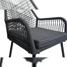 Mendler HWC-O12 Gartenstuhl 54 x 54 x 81 cm anthrazit 2 St.