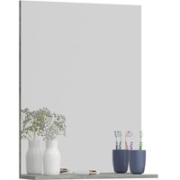 homes&jones Mid.you Badezimmerspiegel, Silbereichenfarben - 60x79x18 cm mit Ablagefläche