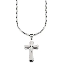 Kette mit Anhänger »Schmuck Geschenk Halskette Kreuz, Venezianerkette«, 96255705-0 edelstahlfarben