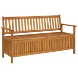 furnicato Gartenbank mit Stauraum 148 cm Massivholz (1-St) braun