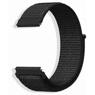 CeiBand Armband für 18MM 20MM 22MM, Nylon Uhrenarmbänder, Ersatzband mit Klettverschluss, Verstellbares Uhrband für Herren und Damen - Schwarz