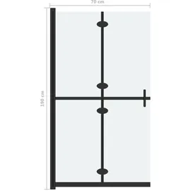 vidaXL Faltbare begehbare Duschwand ESG-Glas mattiert 70x190 cm