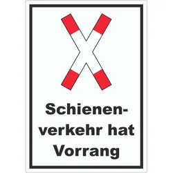 Aufkleber Vorrang Schienenverkehr A1 (594x841mm)
