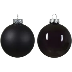 20 Weihnachtskugeln 6cm Glas Christbaumkugeln Weihnachtsbaum Set Schwarz