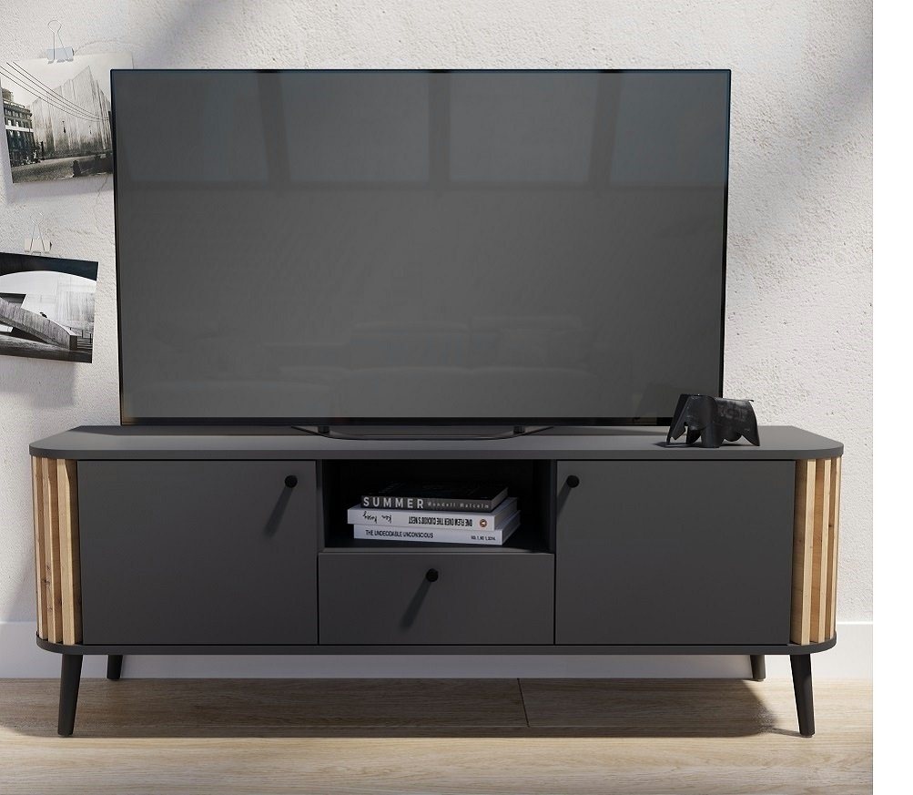 xonox.home Lowboard Lowboard TV-Board Pure, grau / Artisan Eiche grau