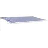 vidaXL Markise Einziehbar Blau und Weiß 5x3 m Stoff und Aluminium