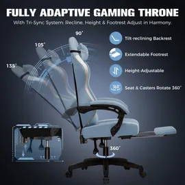 GTPLAYER Ergonomisch Stoff Blau