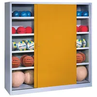 C+P Ballschrank mit Vollblech-Schiebetüren (Typ 4), HxBxT 195x160x50 cm,