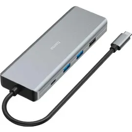 Hama USB-Hub 9 Ports 2x HDMI, 1x LAN/Ethernet, Ultra-HD 4K, bis zu 5 Gbit/s, MST für mehrere Bildschirme, Thunderbold, Power Delivery) Aluminium