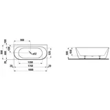 Laufen Einbau-Badewanne 80 x 180 cm (H2459570000361)