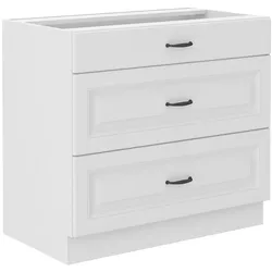 Küchen Unterschrank 80 cm Stilo Weiß Vollauszug Soft-Close Küche Küchenzeile
