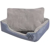 vidaXL Hundekorb mit gepolstertem Kissen S 45 x 45 cm grau