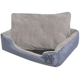 vidaXL Hundekorb mit gepolstertem Kissen S 45 x 45 cm grau