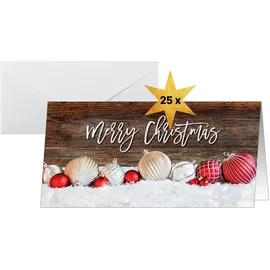 Sigel Weihnachtskarten Red and white Christmas DIN lang