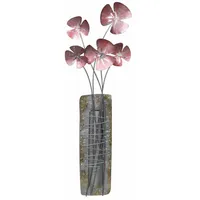 KUNSTLOFT Wanddeko, Rot, Silber, Metall, 30x90x4 cm, Dekoration, Skulpturen