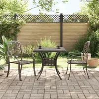 vidaXL 3-tlg. Bistro-Set Bronzen Aluminiumguss