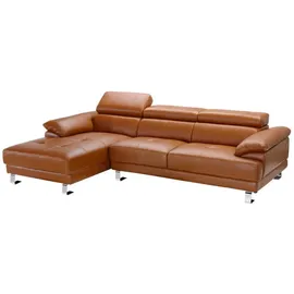 vente-unique Ecksofa - Premium-Leder - Ecke Links - Karamell - excelsiora