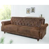 Riess-Ambiente Chesterfield 3-Sitzer Sofa MAISON BELLE AFFAIRE 220cm antik braun mit Schlaffunktion