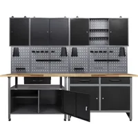 Ondis24 Werkbank, Set Schöpfer 240 cm 3 Schränke Werkstatt