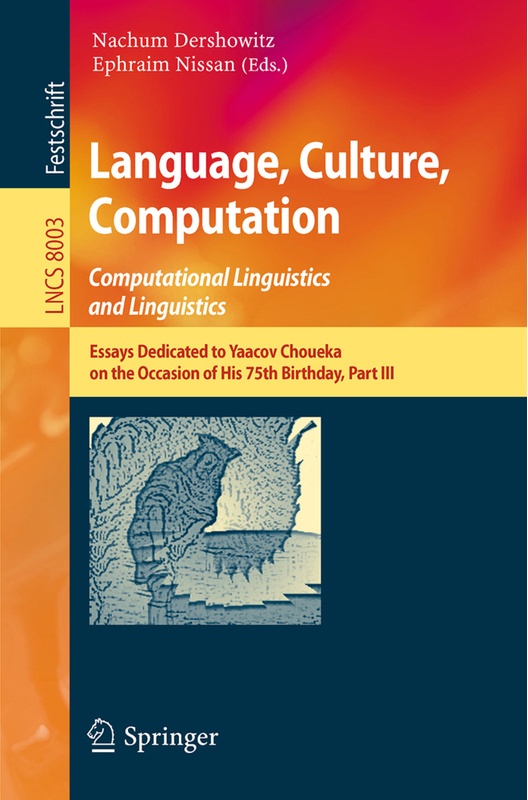 Language, Culture, Computation: Computational Linguistics And Linguistics, Kartoniert (TB)