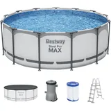 BESTWAY Steel Pro Max Frame Pool Set 396 x 122 cm inkl. Filterpumpe