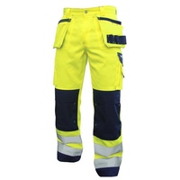 Dassy Arbeitshose Warnschutzhose mit Holstertaschen und Kniepolstertaschen Glasgow (1-tlg) blau|gelb lang - 48