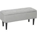 Homcom Truhenbank Samt Grau 95 x 38 x 45 cm