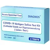 2 Acura Speichel-Test DIAGNOS COVID-19 Laientest (Spucktest) mit BfArM-Sonderzulassung, Coronavirus (SARS-Cov-2) Antigen