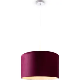 Paco Home Pendelleuchte Stehleuchte Dreibein Wohnzimmer Lampenschirm Velours Unifarben Deko E27 Pendelleuchte - Weiß (Ø45.5 cm), -