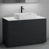 neoro n50 Unterschrank B: 120 cm mit 3 Auszügen, Waschtisch B: 58 cm weiß matt, B: 120.5 BN0065WM+BN0454BM+BN0404WH