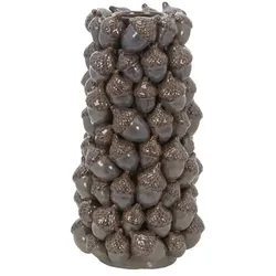 HOME STORY Vase 3D Eicheln   , grau , Steingut , Maße (cm): B: 20,5 H: 41 T: 20.0
