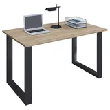 VCM my office Lona Schreibtisch sonoma-eiche rechteckig, U-Fuß-Gestell schwarz 140,0 x 50,0 cm