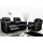 vente-unique Relaxsofa Leder 3-Sitzer - Schwarz - evasion