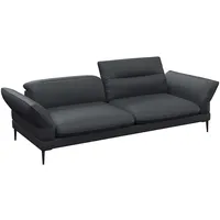 flexlux Couch Leder 3-Sitzer Schwarz