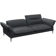 flexlux Couch Leder 3-Sitzer Schwarz