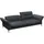flexlux Couch Leder 3-Sitzer Schwarz