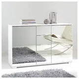 Lomadox Schlafzimmer Kommode In Plankeneiche Nb. Mit Spiegelfront Elstra-43, B/h/t Ca. 130/83/41 Cm