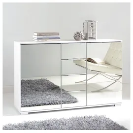 Lomadox Schlafzimmer Kommode In Plankeneiche Nb. Mit Spiegelfront Elstra-43, B/h/t Ca. 130/83/41 Cm