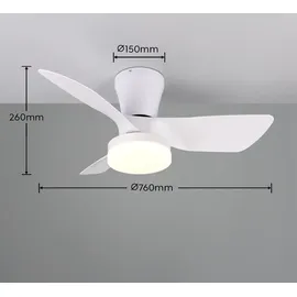 Trio Randers 0 cm Deckenventilator Weiß