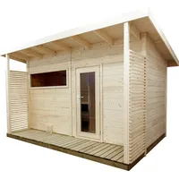 Harvia Gartensauna Scala Large Saunahaus aus Fichte Massivsauna ca. 459x313x272 cm